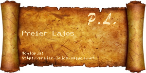 Preier Lajos névjegykártya